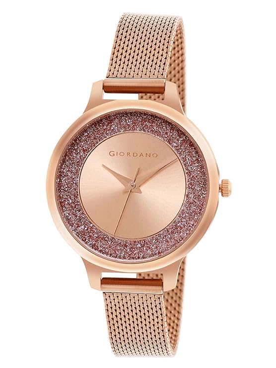 Giordano Analog Watch for Women Stylish Metal Strap| 3 Hands Mechanism with Water Resistance Latest Generation Premium Analogue Watches | GD4071-33